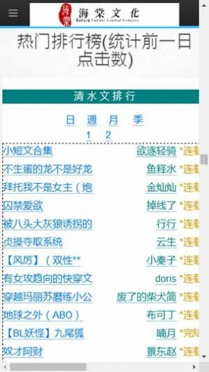 海棠文学城 - 正版小说免费阅读平台 Hero图